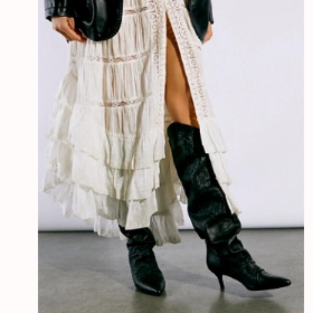 Free People Black Sloane Slouch Boot -Size 38